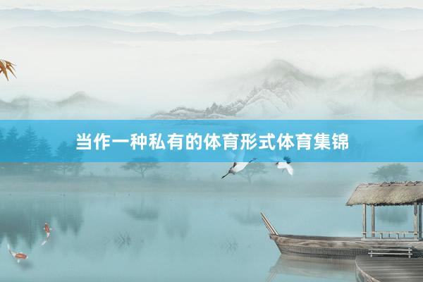 当作一种私有的体育形式体育集锦