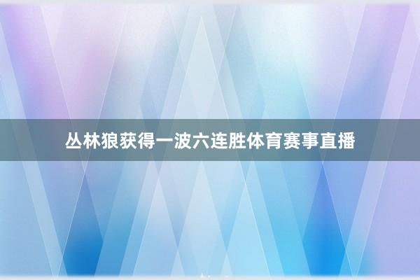 丛林狼获得一波六连胜体育赛事直播
