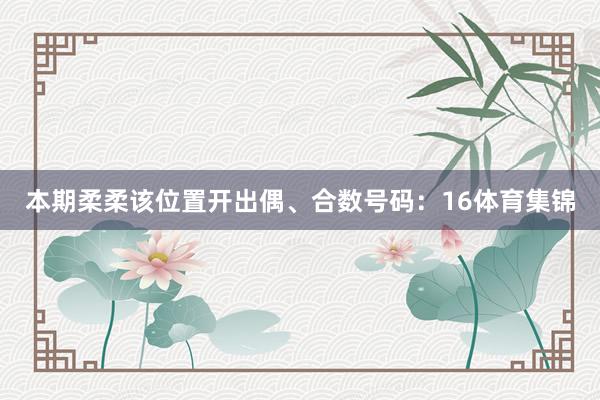 本期柔柔该位置开出偶、合数号码:16体育集锦