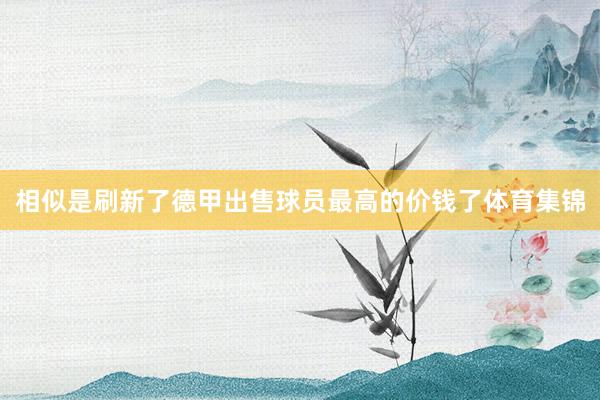 相似是刷新了德甲出售球员最高的价钱了体育集锦