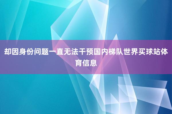 却因身份问题一直无法干预国内梯队世界买球站体育信息