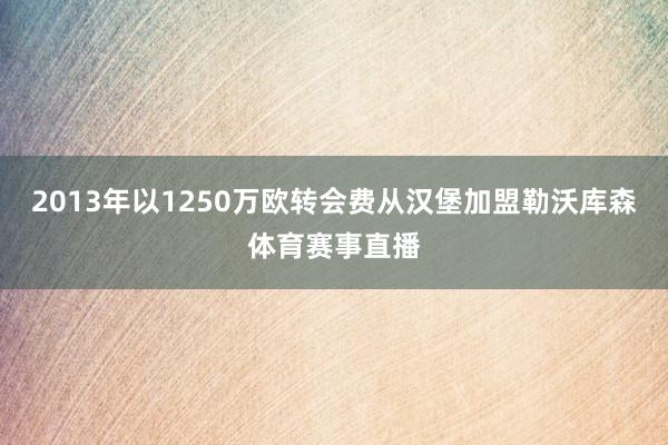 2013年以1250万欧转会费从汉堡加盟勒沃库森体育赛事直播