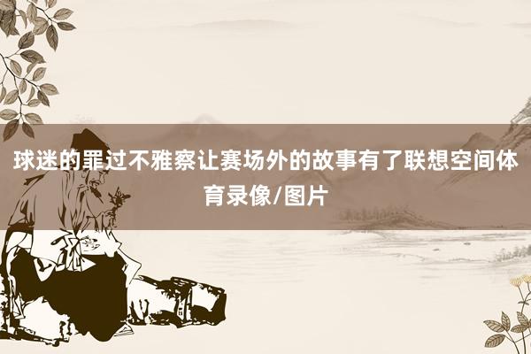 球迷的罪过不雅察让赛场外的故事有了联想空间体育录像/图片