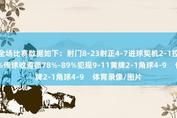 全场比赛数据如下：射门8-23射正4-7进球契机2-1控球率