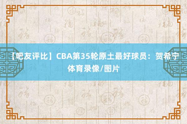 【吧友评比】CBA第35轮原土最好球员：贺希宁体育录像/图片