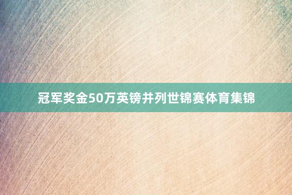 冠军奖金50万英镑并列世锦赛体育集锦